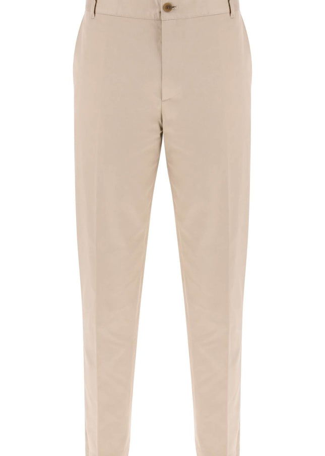 Maison Kitsune Pantaloni chino in gabardina di cotone