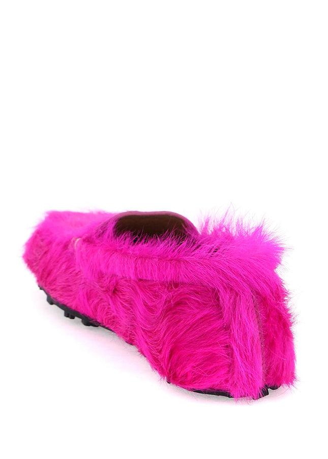 Marni long-haired leather moccasins in