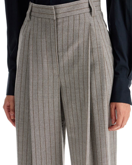 Brunello Cucinelli wide virgin wool pinstripe trousers