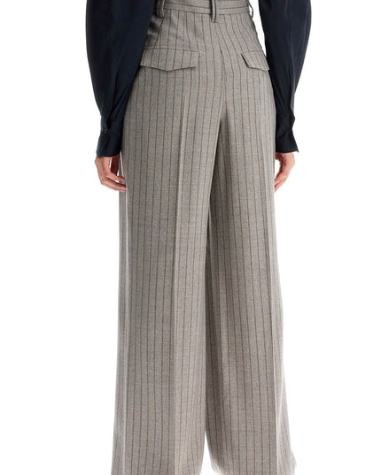 Brunello Cucinelli wide virgin wool pinstripe trousers