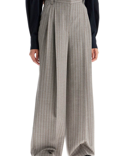 Brunello Cucinelli wide virgin wool pinstripe trousers