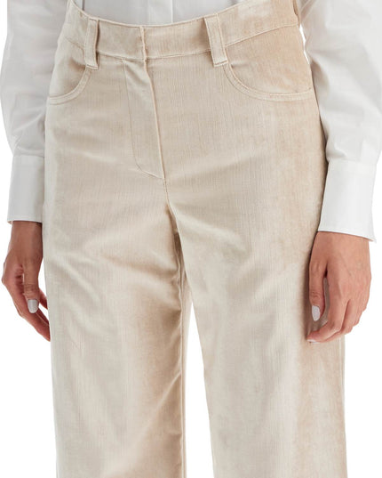 Brunello Cucinelli velvet pants for a stylish look.