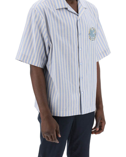 Etro pegasus striped bowling shirt