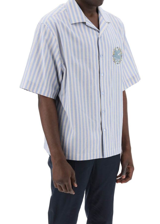 Etro pegasus striped bowling shirt