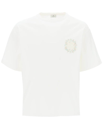 Etro floral pegasus embroidered t-shirt