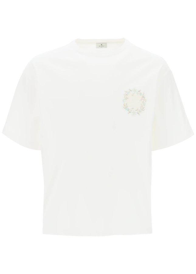 Etro floral pegasus embroidered t-shirt