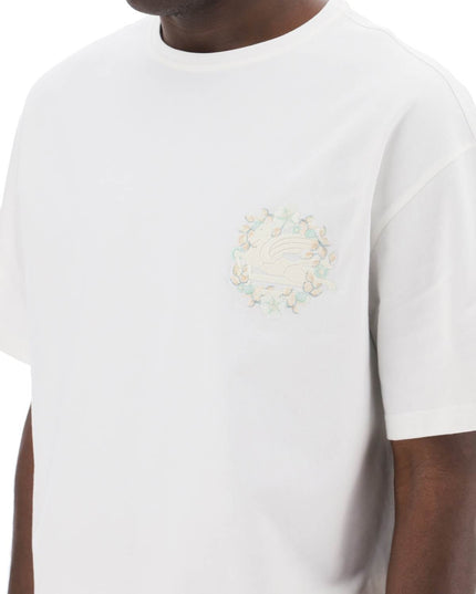 Etro floral pegasus embroidered t-shirt