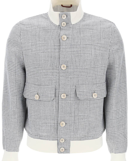 Brunello cucinelli prince of wales check bomber jacket-Jacket-BRUNELLO CUCINELLI-48-Mixed colours-Urbanheer