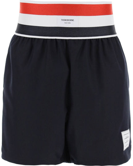 Thom Browne elastic waistband bermuda shorts in