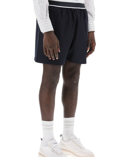 Thom Browne elastic waistband bermuda shorts in