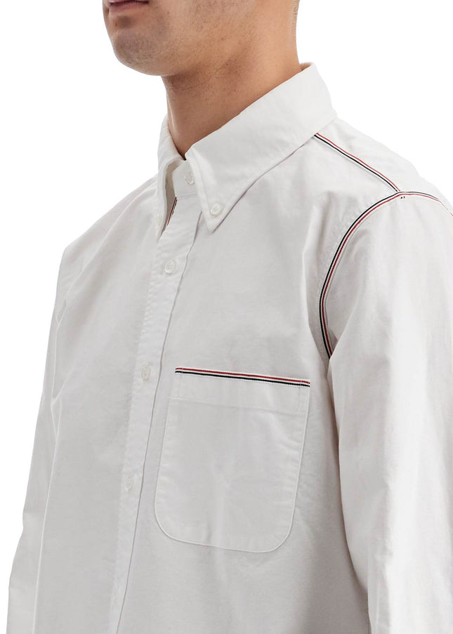 Thom Browne button-down shirt with gros-grain trim