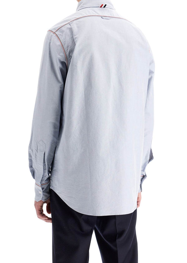 Thom Browne button-down shirt with gros-grain trim