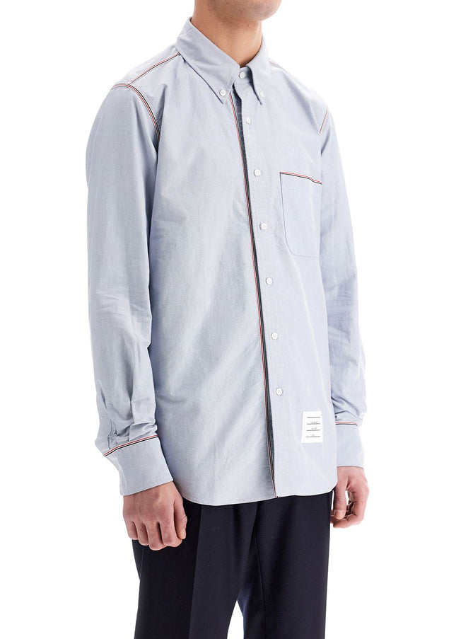 Thom Browne button-down shirt with gros-grain trim