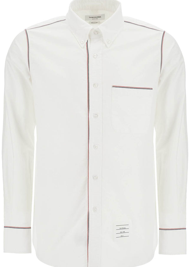 Thom Browne button-down shirt with gros-grain trim