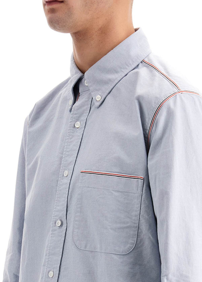 Thom Browne button-down shirt with gros-grain trim