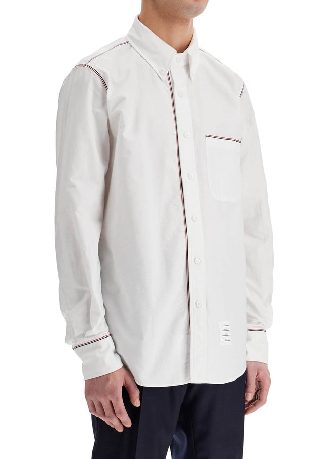 Thom Browne button-down shirt with gros-grain trim