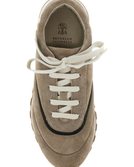 Brunello Cucinelli wool sneakers with precious stripe design