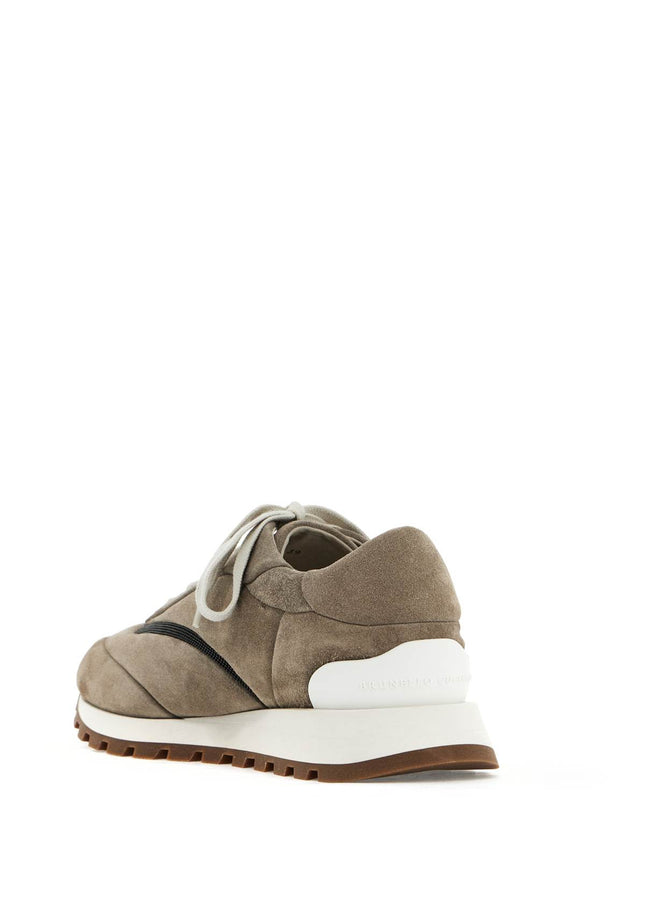 Brunello Cucinelli wool sneakers with precious stripe design