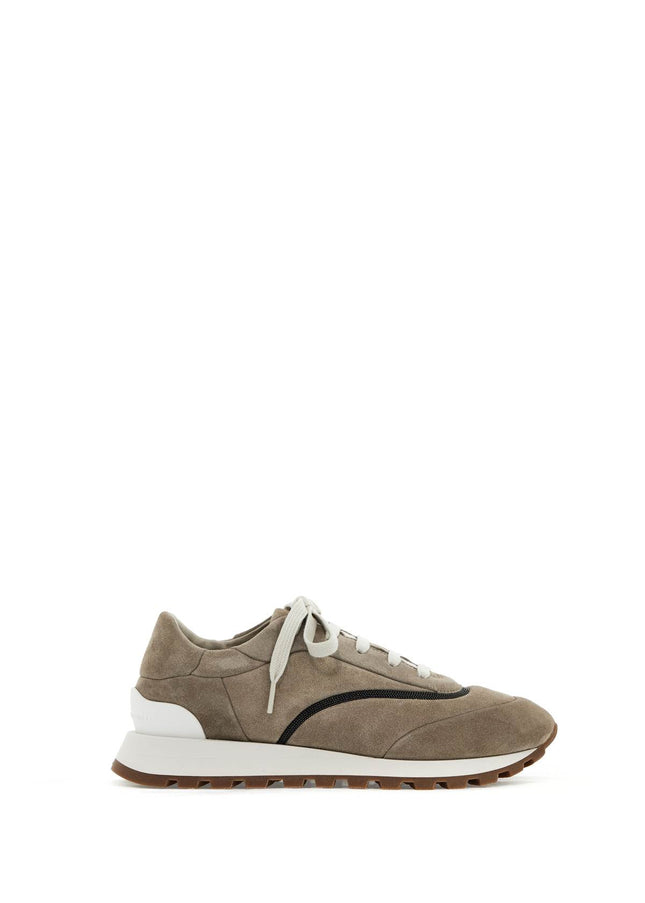 Brunello Cucinelli wool sneakers with precious stripe design