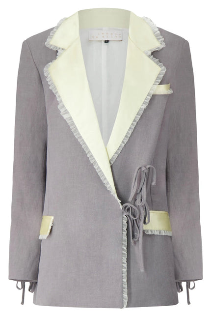 Madelaine Oversized Ramie Blazer with Ties