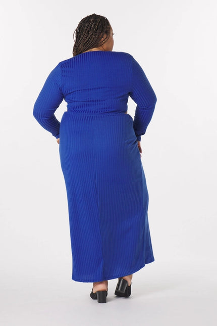 “Madeline” Knit Cut-Out Maxi Dress in Royal