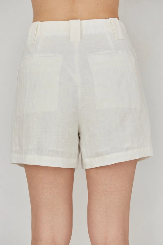 Madison Pleated Linen Shorts