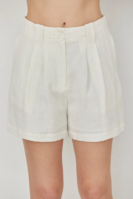 Madison Pleated Linen Shorts