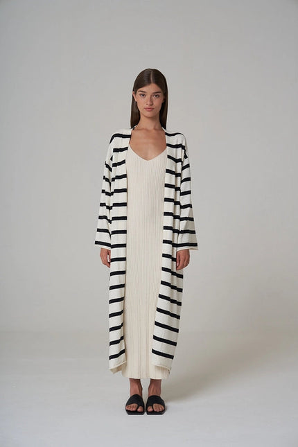 Maha Knitted Maxi-Coat Stripe