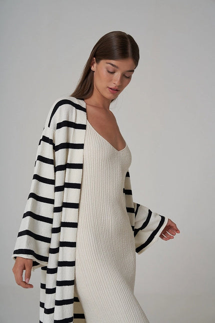 Maha Knitted Maxi-Coat Stripe