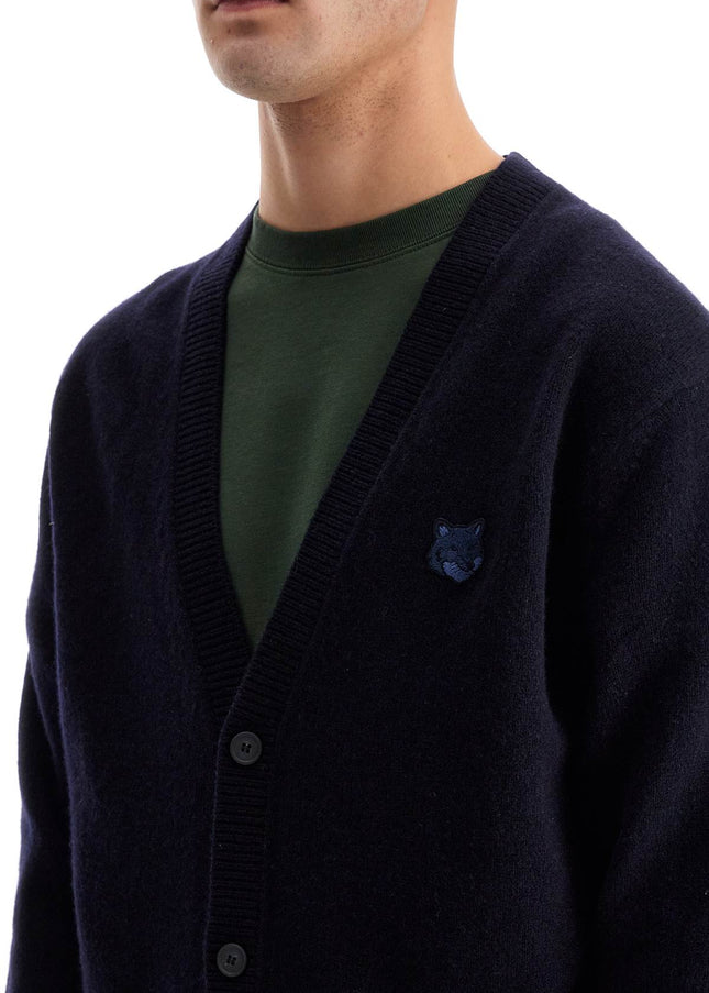 Maison Kitsune bold fox head wool cardigan