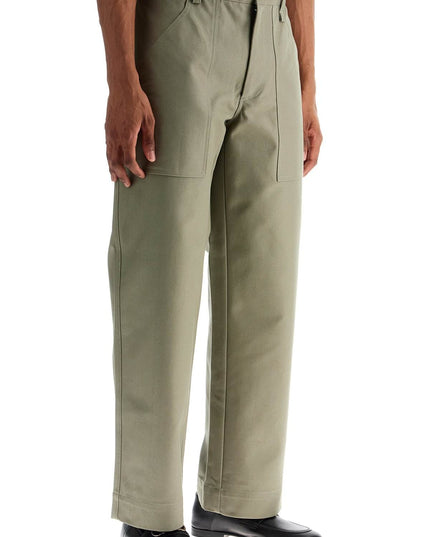 Maison Kitsune gray cotton wide leg work pants