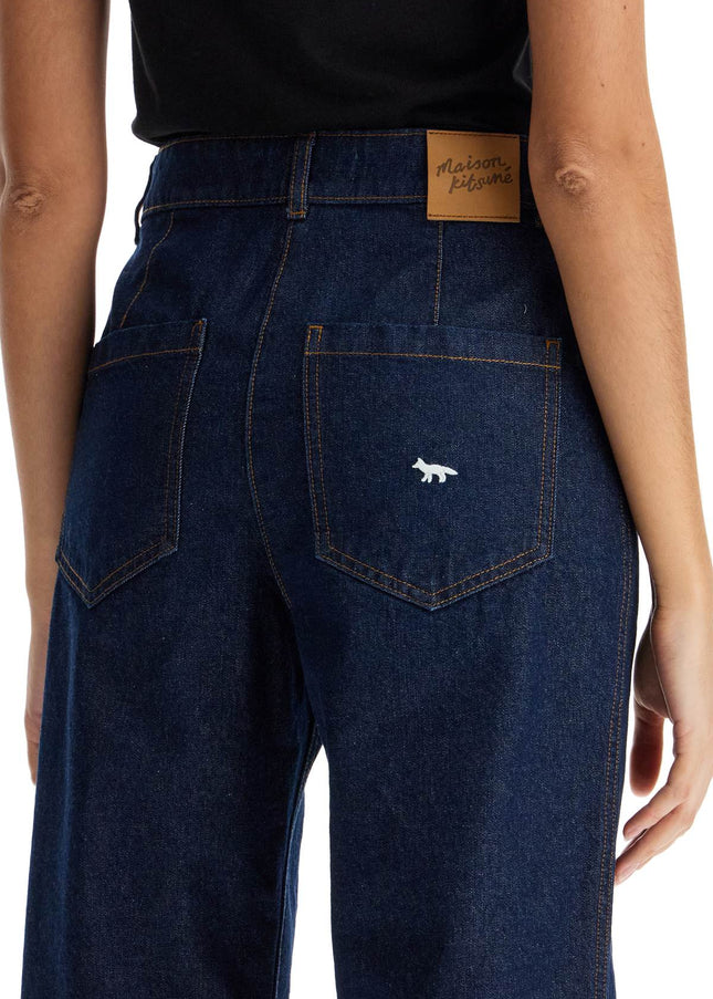 Maison Kitsune straight jeans with embroidery