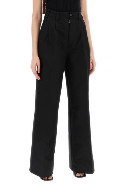 Maison Margiela Cotton Gabardine Trousers For-women > clothing > trousers-Maison Margiela-38-Black-Urbanheer