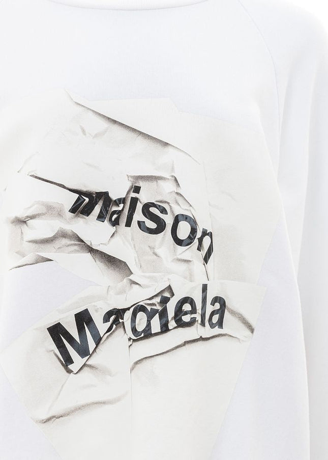 Maison Margiela Elegant Cotton Knit Sweater in Pristine White