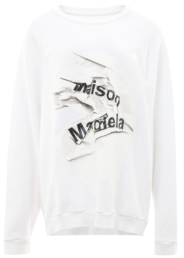 Maison Margiela Elegant Cotton Knit Sweater in Pristine White