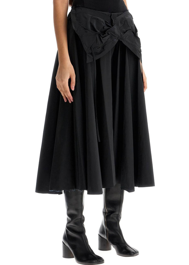 Maison Margiela black pleated midi skirt in polyamide