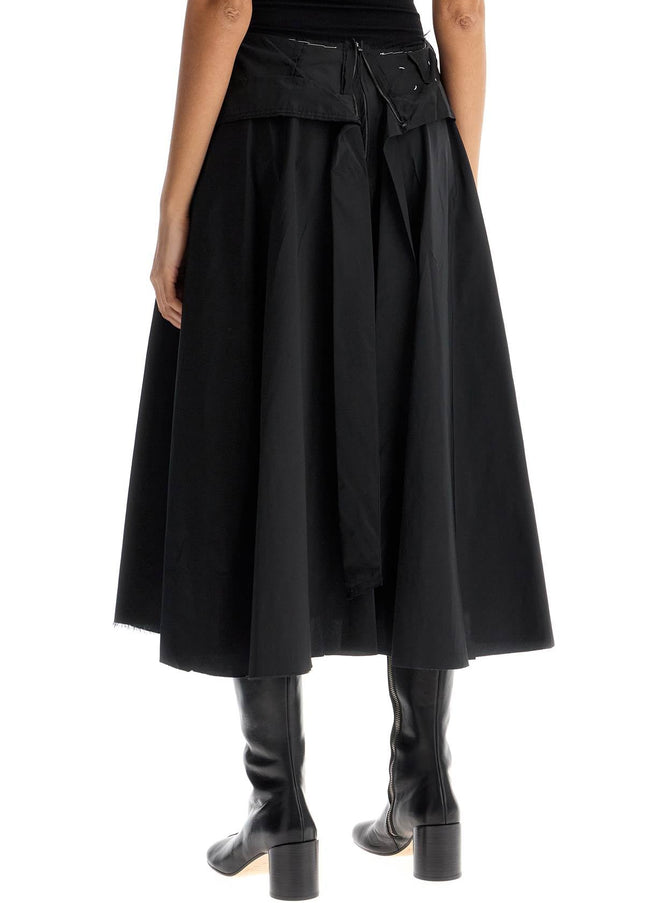 Maison Margiela black pleated midi skirt in polyamide