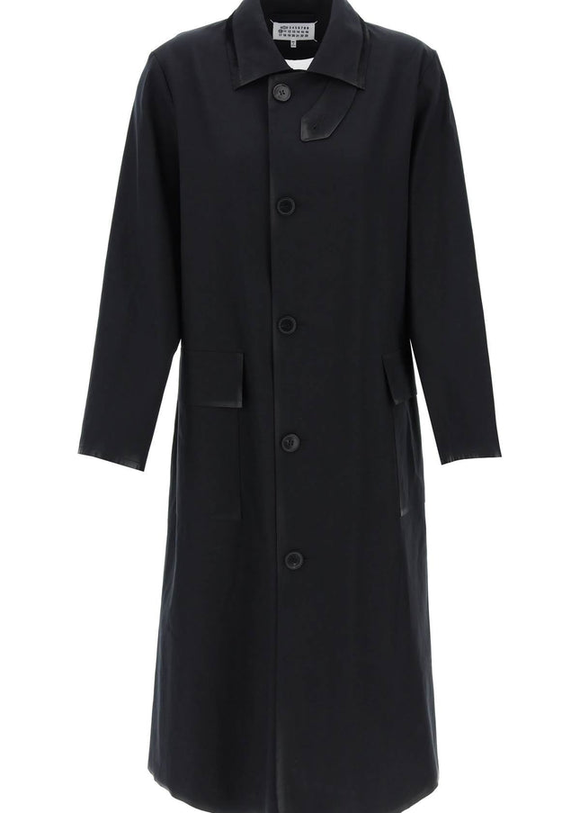 Maison Margiela cotton coat with laminated trim details