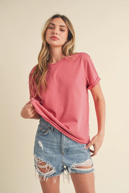 Mali Baby Tee Short Sleeve Top Rose-TOP-AEMI + CO-Urbanheer