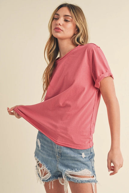 Mali Baby Tee Short Sleeve Top Rose-TOP-AEMI + CO-Urbanheer