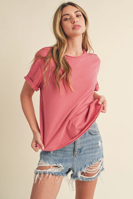 Mali Baby Tee Short Sleeve Top Rose-TOP-AEMI + CO-Urbanheer