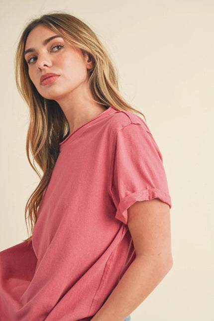 Mali Baby Tee Short Sleeve Top Rose-TOP-AEMI + CO-Urbanheer