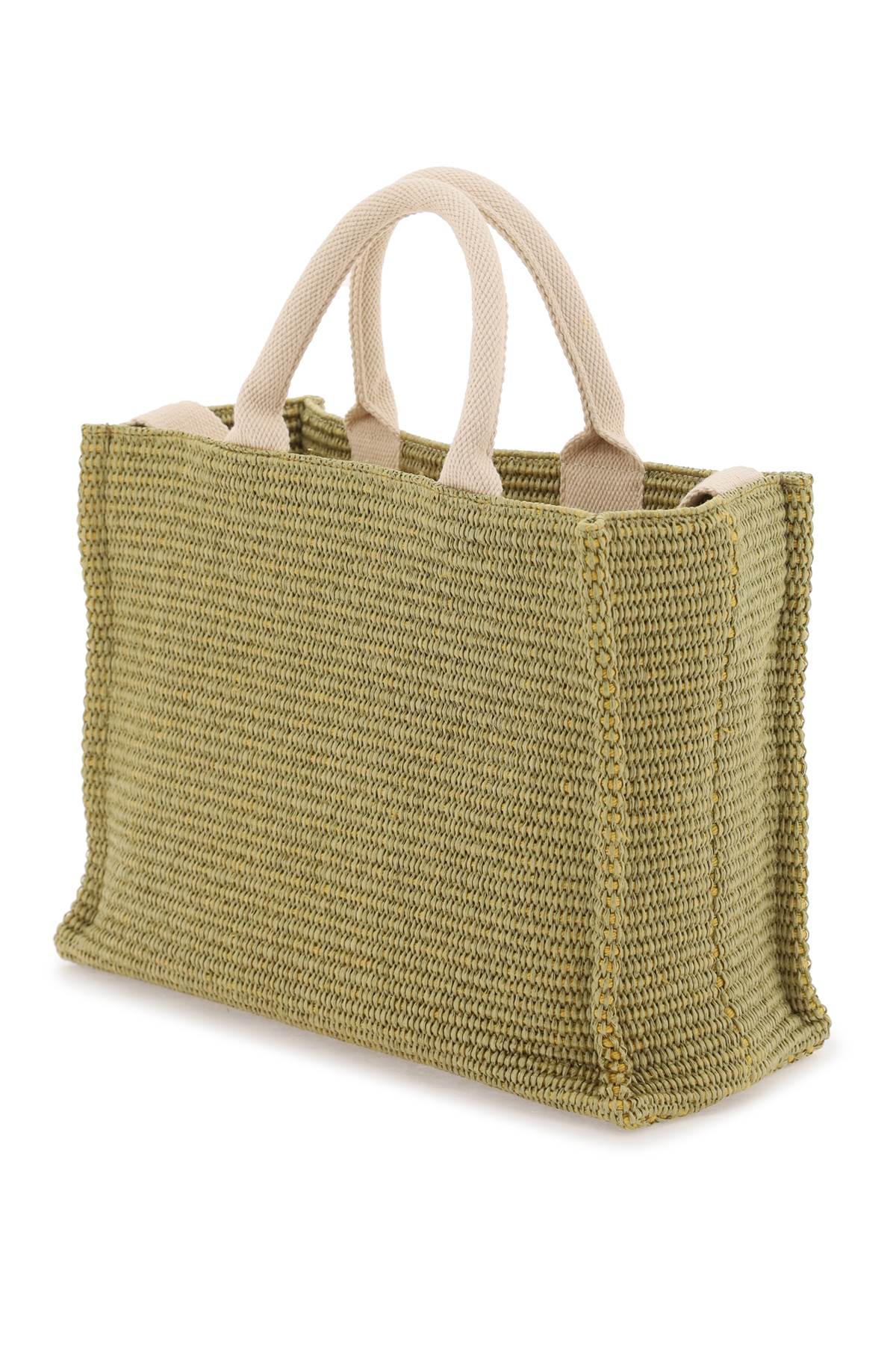 Marni raffia-effect canvas small tote bag-men > bags > tote bags-Marni-os-Green-Urbanheer