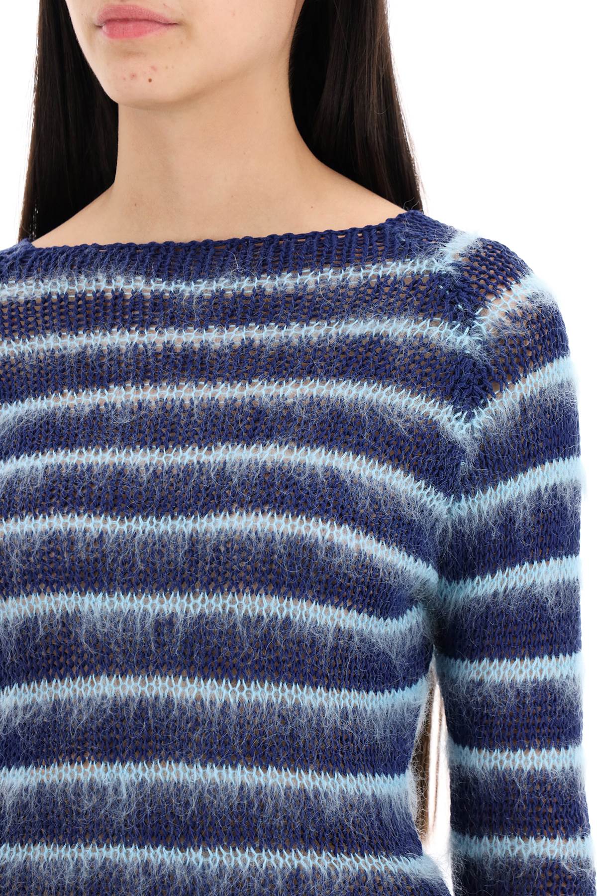 Marni striped cotton and mohair pullover-women > clothing > knitwear-Marni-40-Mixed colours-Urbanheer