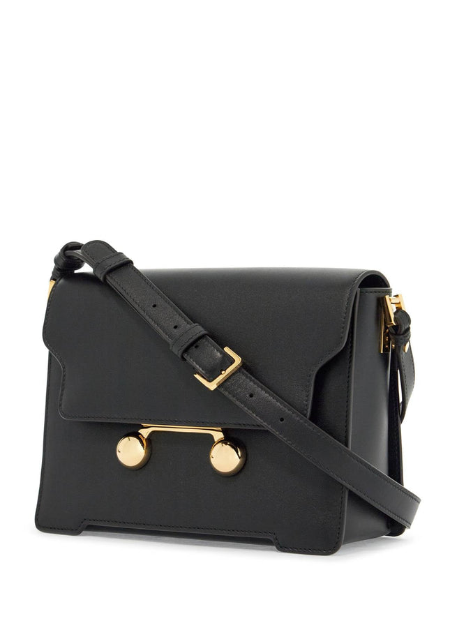 Marni black calfskin shopping bag with distinctive closure