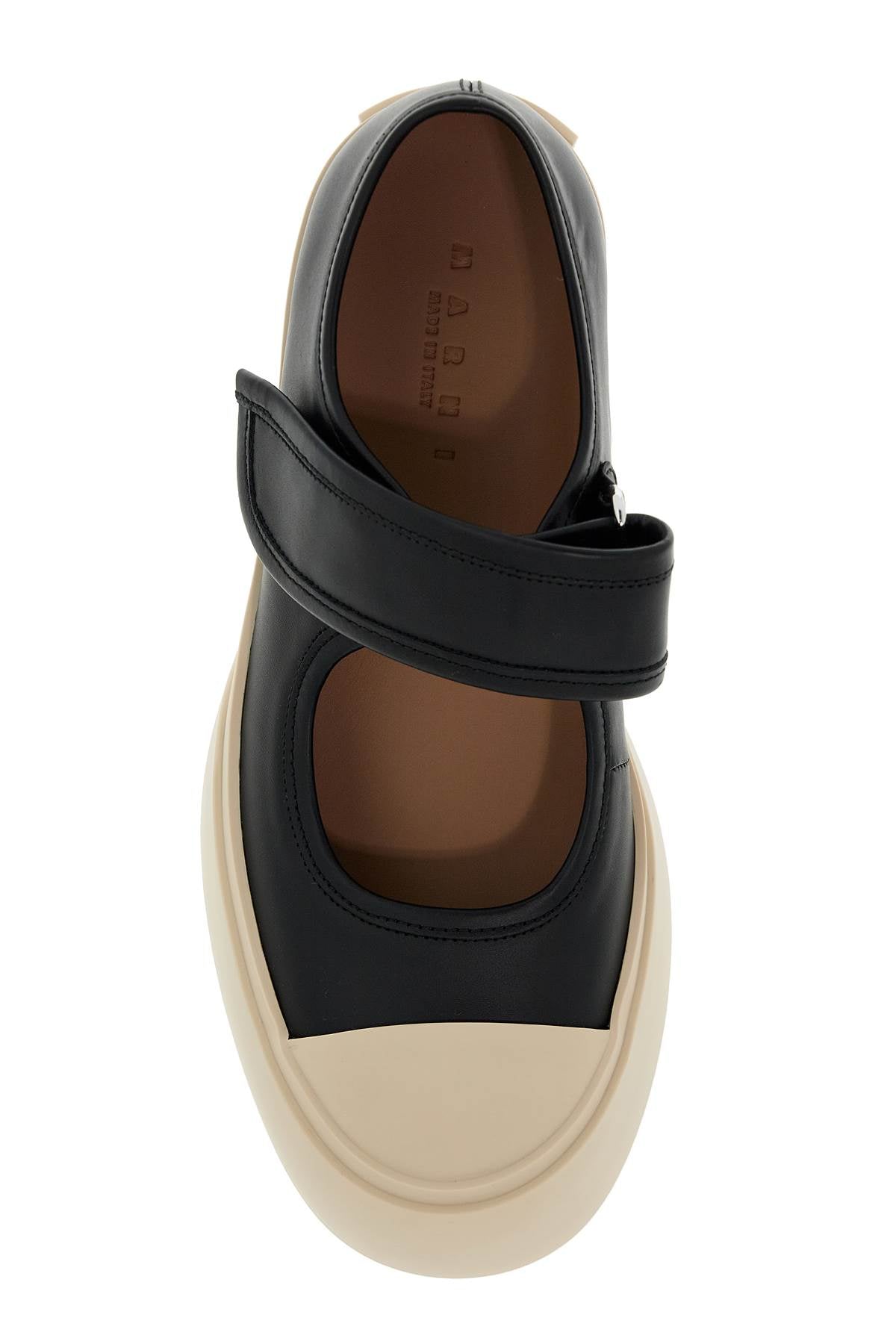 Marni pablo mary jane nappa leather sneakers - Black