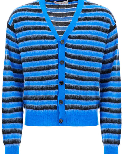 Marni striped wool and mohair cardigan