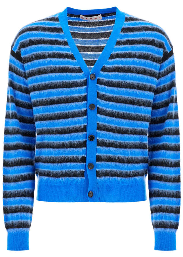 Marni striped wool and mohair cardigan