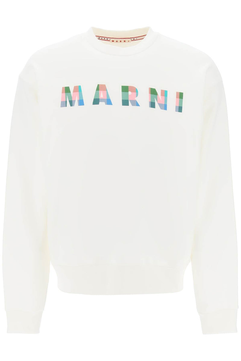 Marni sweatshirt with plaid logo-men > clothing > t-shirts and sweatshirts > sweatshirts-Marni-Urbanheer