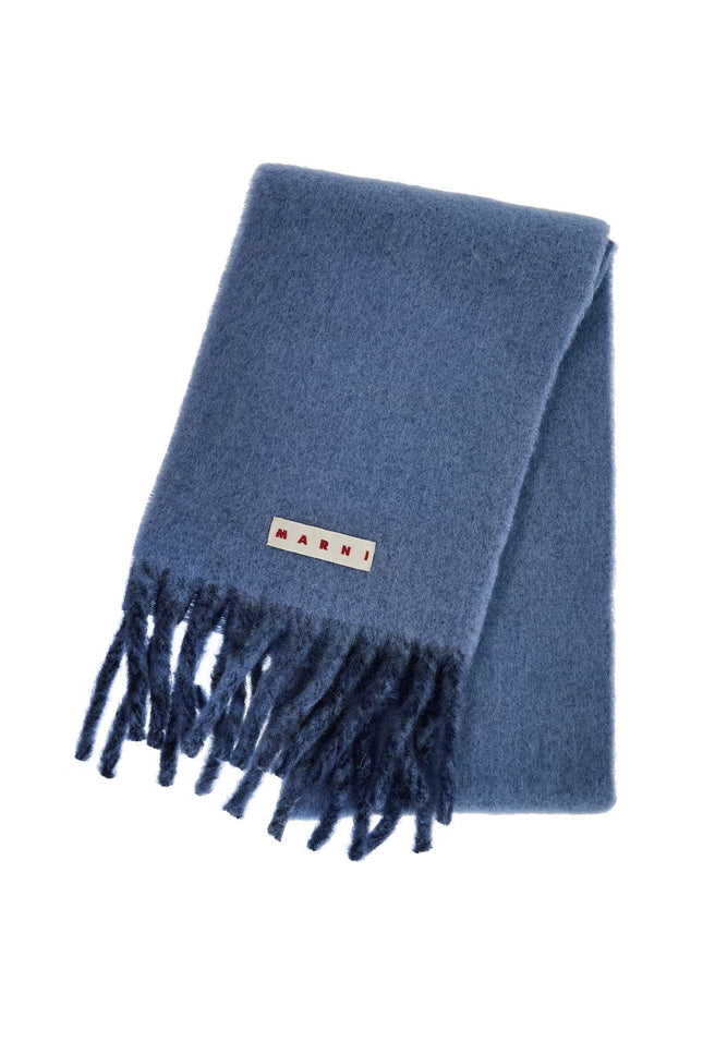 Marni wool and mohair scarf with maxi logo